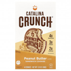 Catalina Crunch, Sandwich Cookies, арахисовая паста, 14 штук, 168 г (5,9 унции) - описание | фото