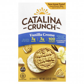 Catalina Crunch, Sandwich Cookies, ванильный крем, 14 штук, 168 г (5,92 унции) - описание | фото