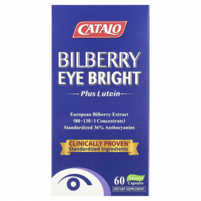 CATALO, Bilberry Eye Bright Plus Lutein, 60 вегетарианских капсул в Москве - eco-herb.ru | фото