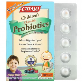 Catalo Naturals, Формула с пробиотиками для детей, ягодная смесь, 5 млрд КОЕ, 30 жевательных таблеток в Москве - eco-herb.ru | фото