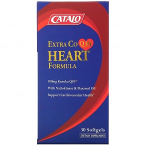 Catalo Naturals, Формула для сердца с экстрактом коэнзима Q10 с наттокиназой и льняным маслом, 30 мягких таблеток в Москве - eco-herb.ru | фото