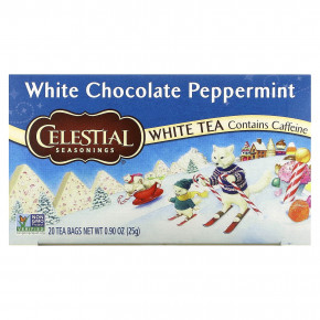 Celestial Seasonings, белый чай, белый шоколад и перечная мята, 20 чайных пакетиков, 25 г (0,9 унции) - описание | фото