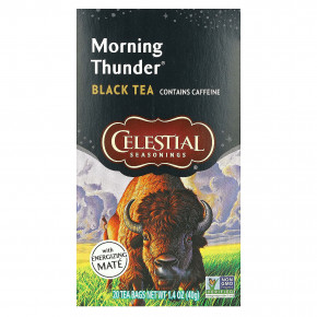 Celestial Seasonings, черный чай, Morning Thunder, 20 чайных пакетиков, 40 г (1,4 унции) - описание