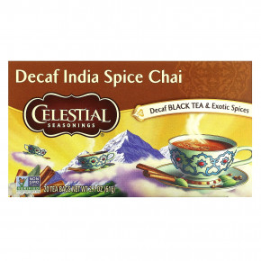 Celestial Seasonings, черный чай с экзотическими специями, индийский чай со специями, без кофеина, 20 чайных пакетиков, 61 г (2,1 унции) в Москве - eco-herb.ru | фото