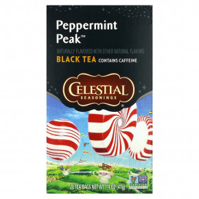 Celestial Seasonings, черный чай, с перечной мятой, 20 чайных пакетиков, 41 г (1,4 унции) - описание | фото