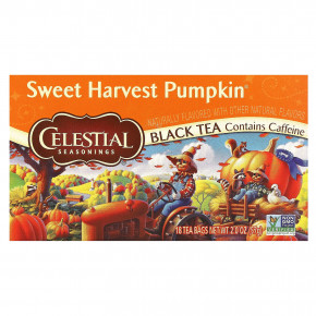 Celestial Seasonings, черный чай, сладкая тыква, 18 чайных пакетиков, 57 г (2 унции) - описание