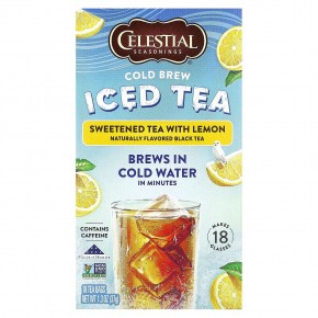 Celestial Seasonings, холодный чай со льдом, сладкий чай с лимоном, 18 чайных пакетиков, 37 г (1,3 унции) в Москве - eco-herb.ru | фото