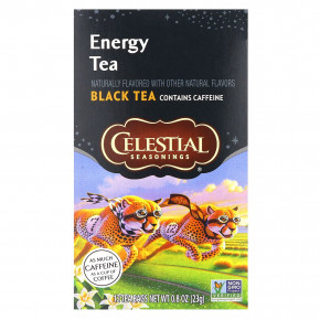 Celestial Seasonings, Energy Tea, черный чай, 12 чайных пакетиков по 23 г (0,8 унции) в Москве - eco-herb.ru | фото