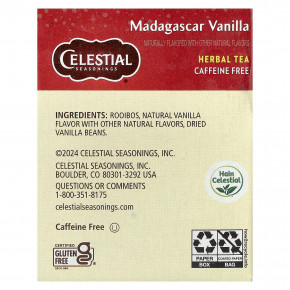Celestial Seasonings, Herbal Tea, мадагаскарская ваниль, без кофеина, 20 чайных пакетиков, 43 г (1,5 унции) в Москве - eco-herb.ru | фото