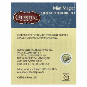 Celestial Seasonings, Herbal Tea, Mint Magic®, без кофеина, 20 чайных пакетиков, 41 г (1,4 унции) в Москве - eco-herb.ru | фото