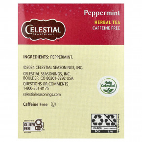 Celestial Seasonings, Herbal Tea, перечная мята, без кофеина, 20 чайных пакетиков, 32 г (1,1 унции) в Москве - eco-herb.ru | фото