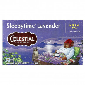 Celestial Seasonings, Herbal Tea, Sleepytime® и лаванда, без кофеина, 20 чайных пакетиков, 30 г (1,1 унции) - описание | фото