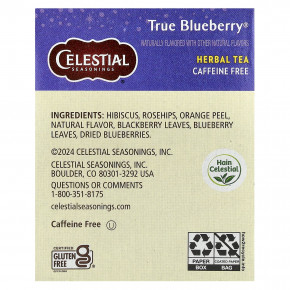Celestial Seasonings, Herbal Tea, True Blueberry®, без кофеина, 20 чайных пакетиков, 45 г (1,6 унции) в Москве - eco-herb.ru | изображение Celestial Seasonings, Herbal Tea, True Blueberry®, без кофеина, 20 чайных пакетиков, 45 г (1,6 унции) в Москве - eco-herb.ru | фото