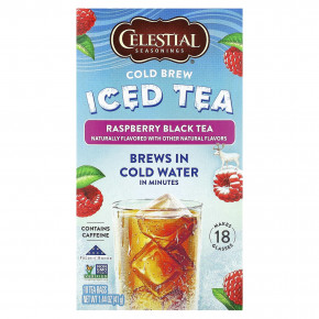 Celestial Seasonings, холодный чай со льдом, малина, черный чай, 18 чайных пакетиков, 41 г (1,44 унции) в Москве - eco-herb.ru | фото