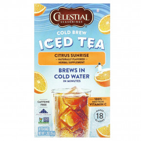 Celestial Seasonings, холодный чай со льдом, с цитрусовыми, без кофеина, 18 чайных пакетиков, 35 г (1,2 унции) в Москве - eco-herb.ru | фото