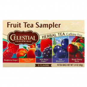 Celestial Seasonings, набор фруктовых чаев, без кофеина, 5 вкусов, 18 чайных пакетиков по 40 г (1,4 унции) - описание | фото