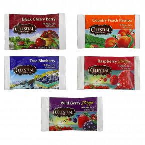 Celestial Seasonings, набор фруктовых чаев, без кофеина, 5 вкусов, 18 чайных пакетиков по 40 г (1,4 унции) в Москве - eco-herb.ru | фото