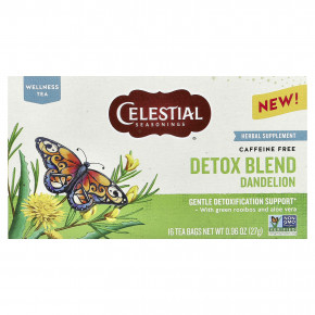 Celestial Seasonings, очищающая смесь, одуванчик, без кофеина, 16 чайных пакетиков, 27 г (0,96 унции) в Москве - eco-herb.ru | фото