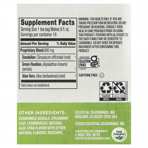 Celestial Seasonings, очищающая смесь, одуванчик, без кофеина, 16 чайных пакетиков, 27 г (0,96 унции) в Москве - eco-herb.ru | фото