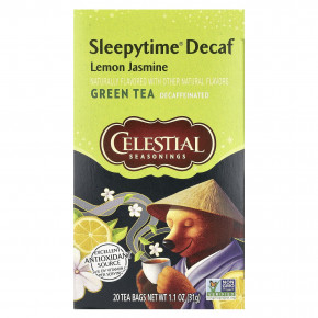 Celestial Seasonings, Sleepytime, зеленый чай, со вкусом лимона и жасмина, без кофеина, 20 чайных пакетиков, 31 г (1,1 унции) (Товар снят с продажи) в Москве - eco-herb.ru | изображение Celestial Seasonings, Sleepytime, зеленый чай, со вкусом лимона и жасмина, без кофеина, 20 чайных пакетиков, 31 г (1,1 унции) (Товар снят с продажи) в Москве - eco-herb.ru | фото