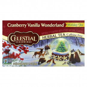 Celestial Seasonings, травяной чай к празднику, клюква и ваниль, без кофеина, 18 чайных пакетиков, 38 г (1,3 унции) в Москве - eco-herb.ru | фото