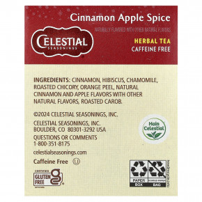 Celestial Seasonings, травяной чай, корица и яблоко, без кофеина, 20 чайных пакетиков, 48 г (1,7 унции) в Москве - eco-herb.ru | фото