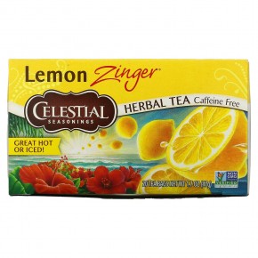 Celestial Seasonings, травяной чай, Lemon Zinger, без кофеина, 20 чайных пакетиков, 47 г (1,7 унции) - описание
