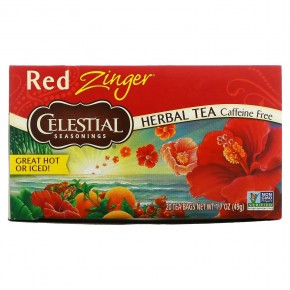 Celestial Seasonings, травяной чай, Red Zinger, без кофеина, 20 чайных пакетиков, 49 г (1,7 унции) в Москве - eco-herb.ru | фото