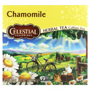 Celestial Seasonings, травяной чай, ромашка, без кофеина, 40 чайных пакетиков по 51 г (1,8 унции) - описание