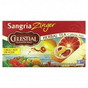 Celestial Seasonings, травяной чай, сангрия зингер, без кофеина, 20 чайных пакетиков по 42 г (1,5 унции) - описание