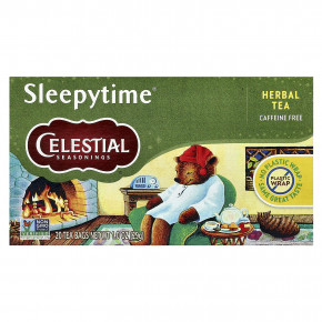 Celestial Seasonings, травяной чай, Sleepytime®, без кофеина, 20 чайных пакетиков, 29 г (1 унция) - описание