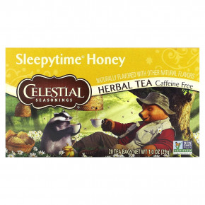 Celestial Seasonings, травяной чай, Sleepytime®, с медом, без кофеина, 20 чайных пакетиков по 29 г (1 унции) - описание | фото
