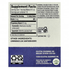 Celestial Seasonings, Wellness Tea, Sleepytime®, биотин Beauty Rest™, без кофеина, 18 чайных пакетиков, 21 г (0,75 унции) в Москве - eco-herb.ru | изображение Celestial Seasonings, Wellness Tea, Sleepytime®, биотин Beauty Rest™, без кофеина, 18 чайных пакетиков, 21 г (0,75 унции) в Москве - eco-herb.ru | фото