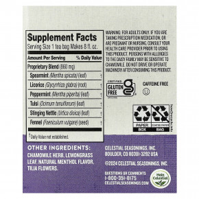 Celestial Seasonings, Wellness Tea, Sleepytime Sinus Soother®, без кофеина, 20 чайных пакетиков, 35 г (1,2 унции) в Москве - eco-herb.ru | изображение Celestial Seasonings, Wellness Tea, Sleepytime Sinus Soother®, без кофеина, 20 чайных пакетиков, 35 г (1,2 унции) в Москве - eco-herb.ru | фото