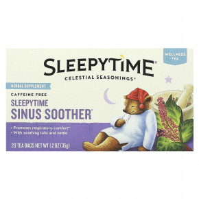 Celestial Seasonings, Wellness Tea, Sleepytime, средство для облегчения носовых пазух, без кофеина, 20 чайных пакетиков, 35 г (1,2 унции) - описание