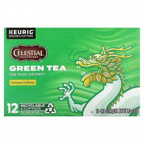 Celestial Seasonings, зеленый чай, сертификат справедливой торговли, 12 капсул K-Cup, 3,1 г (0,1 унции) каждая в Москве - eco-herb.ru | фото