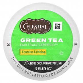 Celestial Seasonings, зеленый чай, сертификат справедливой торговли, 12 капсул K-Cup, 3,1 г (0,1 унции) каждая в Москве - eco-herb.ru | фото