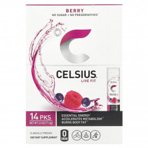 Celsius, Live Fit, ягоды, 14 пакетиков по 5,11 г (0,18 унции) в Москве - eco-herb.ru | фото