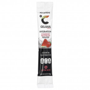 Celsius, Live Fit, увлажнение, незаменимые электролиты, без кофеина, клубника и арбуз, 14 порошковых стиков для увлажнения, по 7,28 г (0,26 унции) в Москве - eco-herb.ru | фото