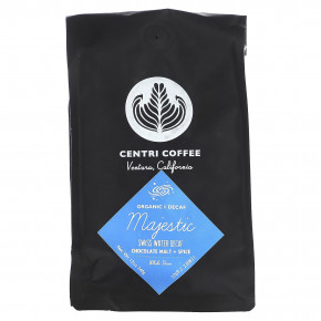Centri Coffee, органический Majestic, шоколадный солод и специи, цельные зерна, без кофеина, 340 г (12 унций) - описание | фото
