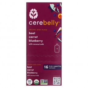 Cerebelly, Organic Baby Puree, Beet, Carrot, Blueberry With Coconut Milk, 6 Pouches, 4 oz (113 g) Each в Москве - eco-herb.ru | фото