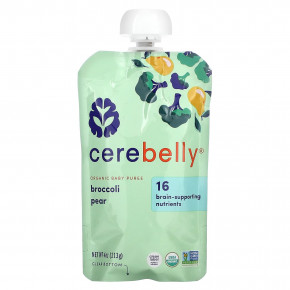 Cerebelly, органическое детское пюре, брокколи и груша, 6 паучей по 113 г (4 унции) в Москве - eco-herb.ru | фото