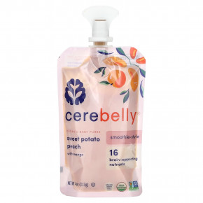 Cerebelly, Органическое детское пюре, смузи, батат и персик с манго, 113 г (4 унции) - описание | фото