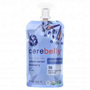 Cerebelly, Органическое детское пюре, смузи, фиолетовая морковь и черника с бананом, 113 г (4 унции) в Москве - eco-herb.ru | фото