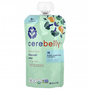 Cerebelly, органическое пюре, для детей от 6 месяцев, брокколи и груша, 6 пакетиков по 113 г (4 унции) в Москве - eco-herb.ru | фото