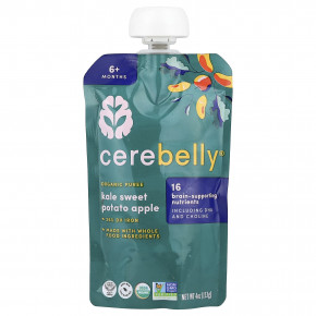 Cerebelly, органическое пюре, для детей от 6 месяцев, кудрявая капуста, батат и яблоко, 6 пакетиков по 113 г (4 унции) в Москве - eco-herb.ru | изображение Cerebelly, органическое пюре, для детей от 6 месяцев, кудрявая капуста, батат и яблоко, 6 пакетиков по 113 г (4 унции) в Москве - eco-herb.ru | фото