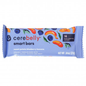 Cerebelly, Smart Bars, органические батончики для малышей, батат, черника и банан, 5 батончиков по 24 г (0,84 унции) в Москве - eco-herb.ru | фото