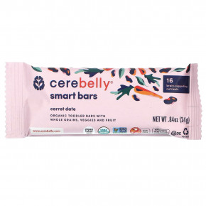 Cerebelly, Smart Bars, органические батончики для малышей, с морковным фиником, 5 батончиков, по 24 г (0,84 унции) в Москве - eco-herb.ru | фото