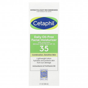 Cetaphil, Ежедневное увлажняющее средство для лица без масла, с солнцезащитным кремом, SPF 35, без отдушек, 88 мл (3 жидк. унц.) в Москве - eco-herb.ru | фото