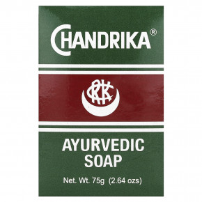 Chandrika Soap, аюрведическое кусковое мыло, 1 шт., 75 г (2,64 унции) - описание | фото